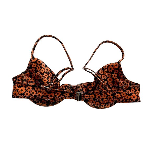 Highrack Studios Fairytopia Balconette Bikini Top in Orange Retro Flower - Picture 3 of 3